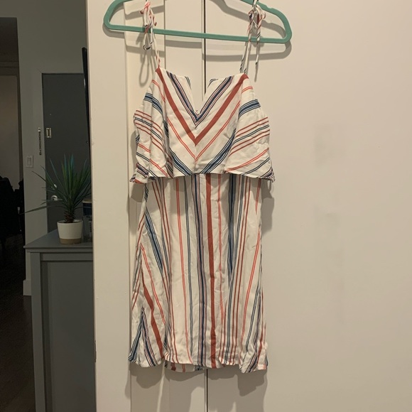 NWT Lulus Dandy Days White Striped Flounce Dress - Picture 4 of 7